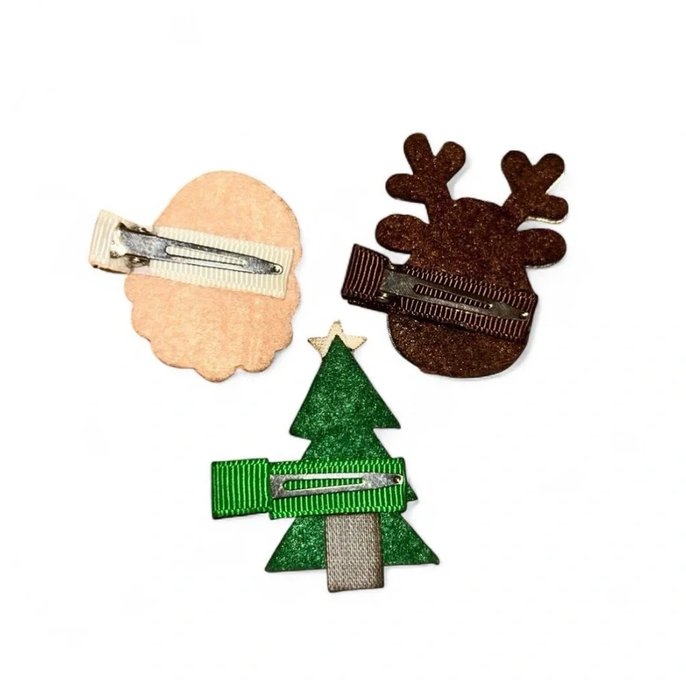 Festive Glitter Hair Clips Set for Kids